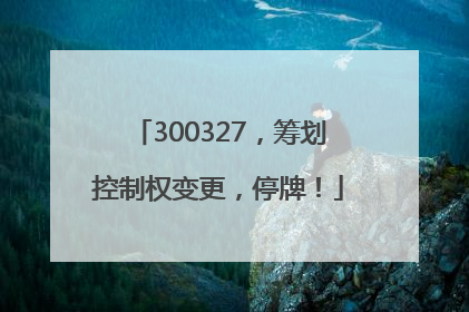 300327，筹划控制权变更，停牌！
