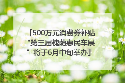 500万元消费券补贴 “第三届槐荫惠民车展”将于6月中旬举办