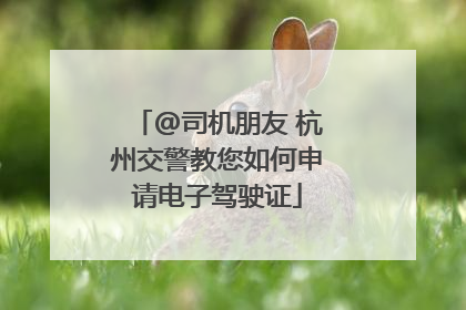 @司机朋友 杭州交警教您如何申请电子驾驶证